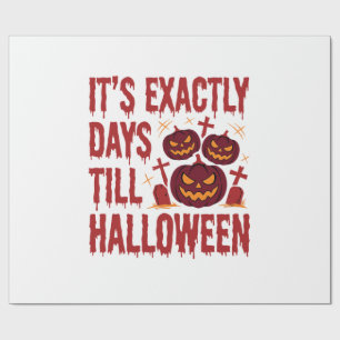 Halloween Countdown Kürbisse Friedhof Horror-Schre Geschenkpapier
