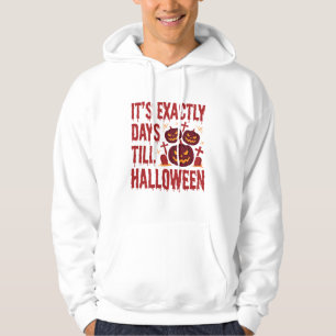 Halloween Countdown-Kürbisse Friedhof Horror-Typo Hoodie