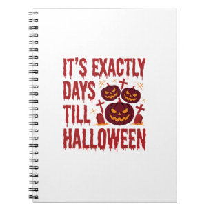 Halloween Countdown Kürbisse Friedhof Horror-Typo Notizblock