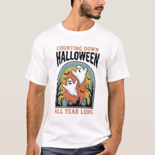 Halloween-Countdown-Shirt Vintage-Friedhofsgrafik T-Shirt