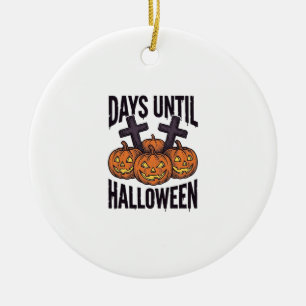 Halloween-Countdown-Shirt Vintage-Kürbis-Design_1 Keramik Ornament