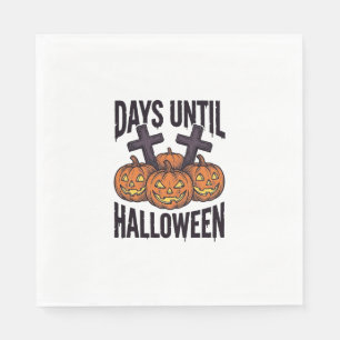 Halloween-Countdown-Shirt Vintage-Kürbis-Design_1 Serviette