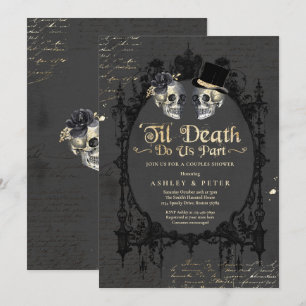 Halloween Couples Dusche Verlobung Gothic Skull Einladung