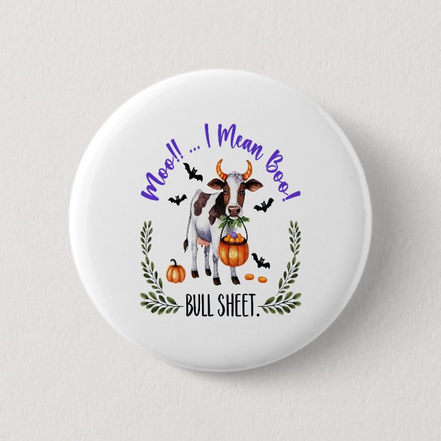 Halloween Cow Bull Sheet Button (Vorderseite)