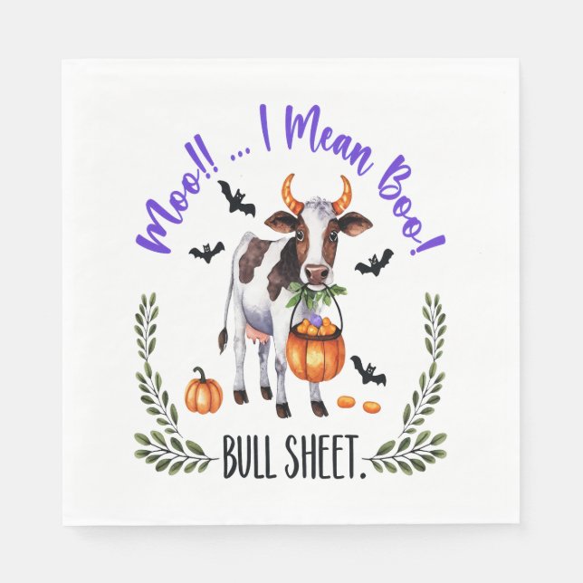 Halloween Cow Bull Sheet Serviette (Vorderseite)