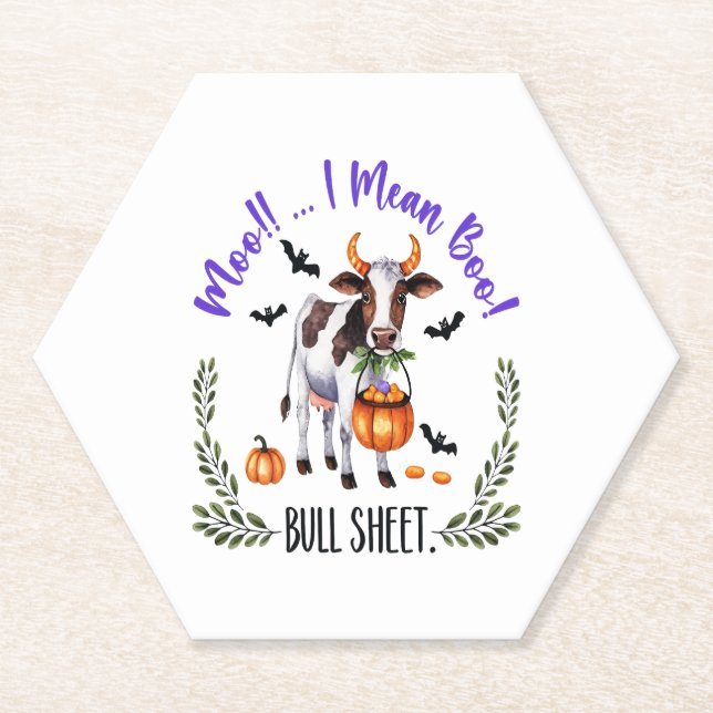Halloween Cow Bull Sheet Untersetzer (Vorderseite)