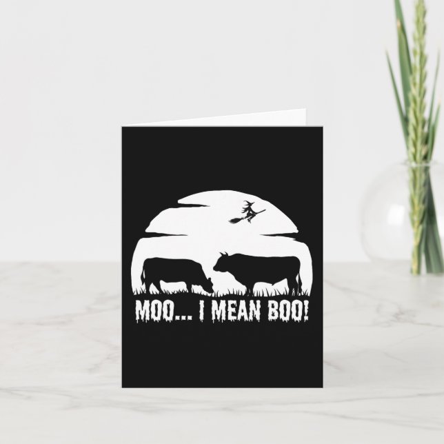 Halloween Cow Funny Nacht Legende Milchmoo nicht b Karte (Vorderseite)