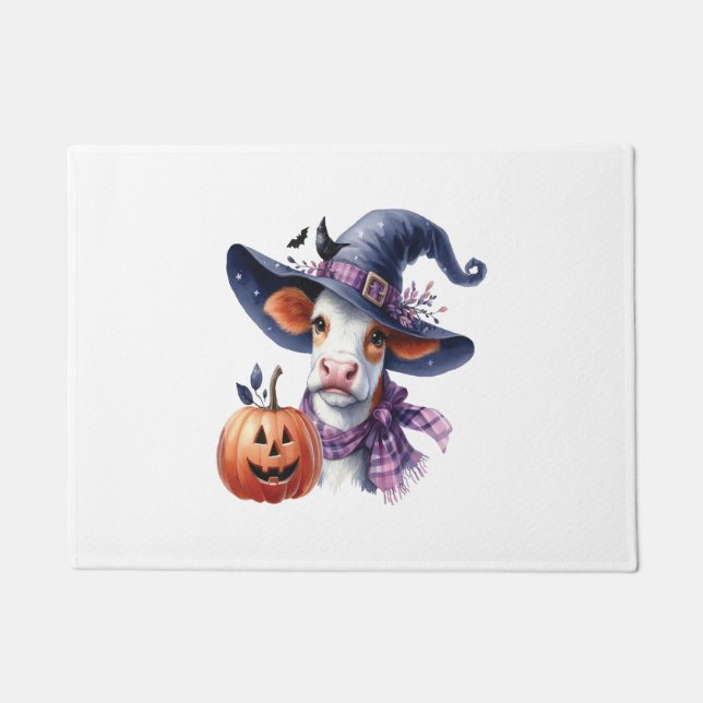 Halloween Cow mit Herbst Fußmatte (Vorderseite)