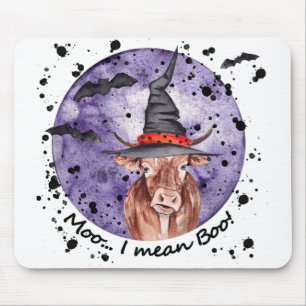 Halloween Cow Moo I Gemein Boo Funny Mousepad
