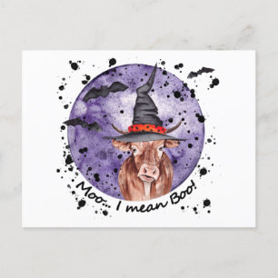 Halloween Cow Moo I Gemein Boo Funny Postkarte