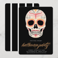 Halloween crâne de sucre Invitation de la fête d'H