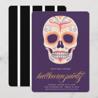 Halloween crâne de sucre Invitation de la fête d'H
