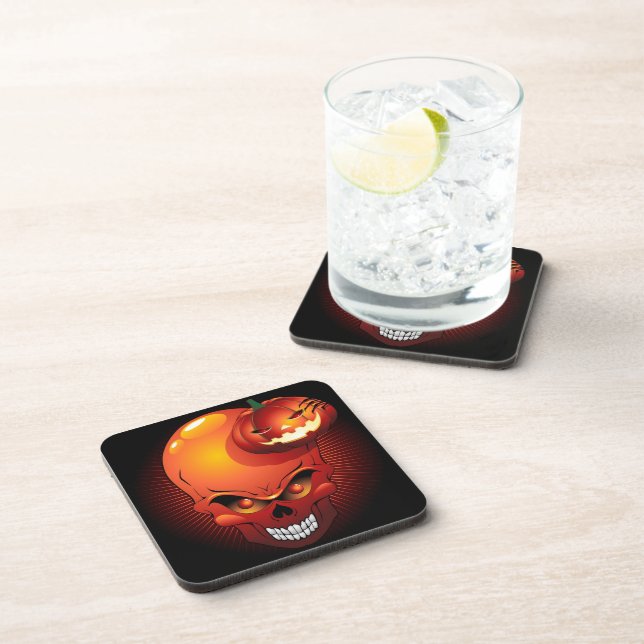 Halloween Crâne et Dessous de verre de liège Citro (Côté Droit)