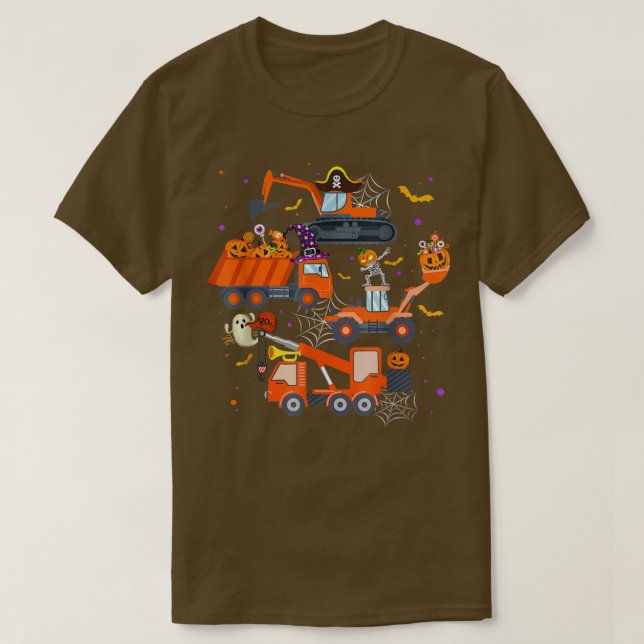 Halloween Crane Truck Bauknecht T-Shirt (Design vorne)