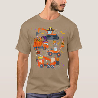 Halloween Crane Truck Construction Pumpkin Toddler T-Shirt