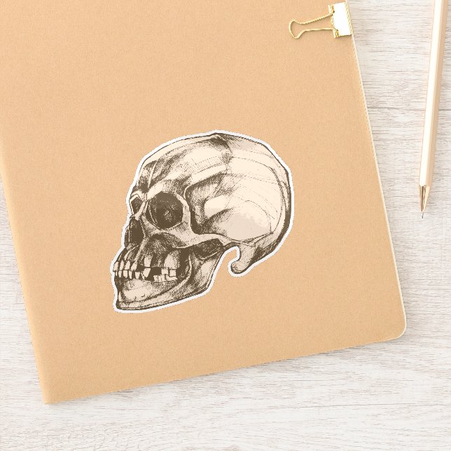 Halloween Cranium Vinyl Aufkleber (Notizbuch)