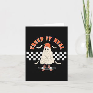 Halloween Creep It Real Ghost Boy Fall Saisonskatz Karte