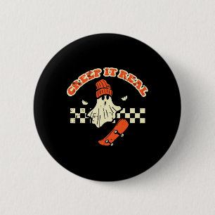 Halloween Creep It Real Ghost Skater Kostüme Männe Button