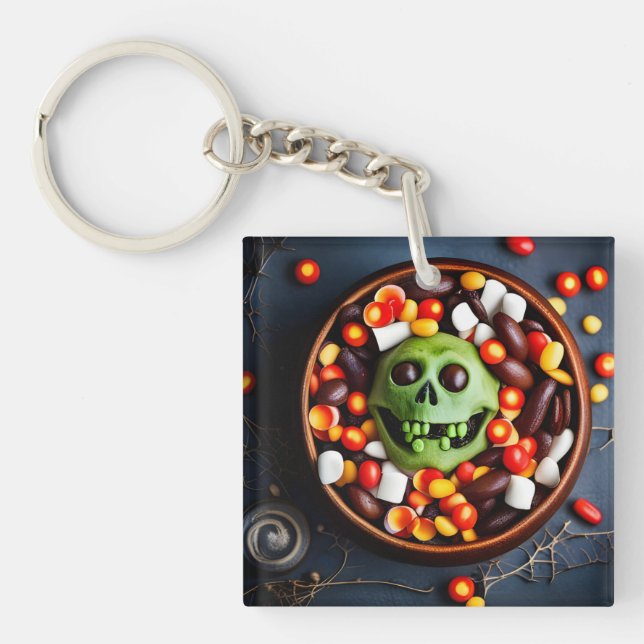 Halloween Creepy Candy Bowl Schlüsselanhänger (Vorderseite)