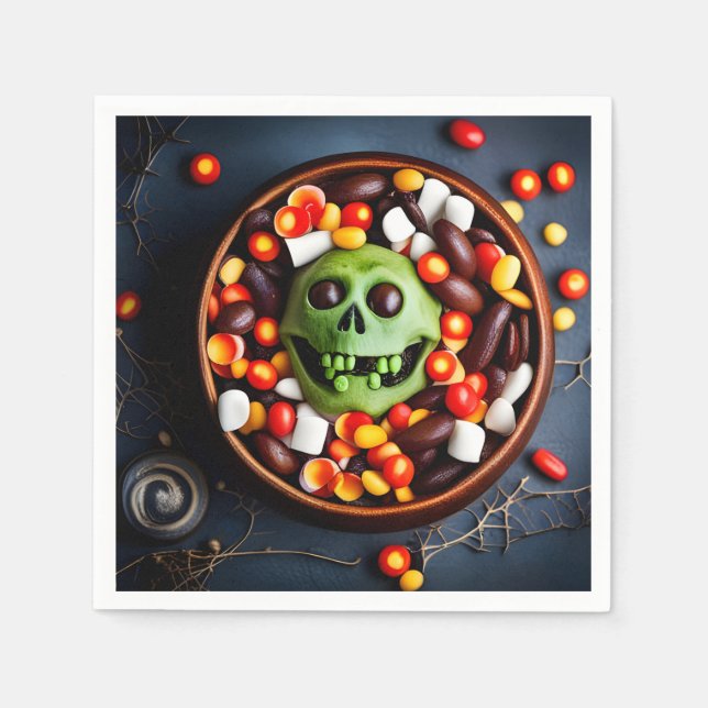 Halloween Creepy Candy Bowl Serviette (Vorderseite)