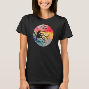 Halloween Creepy Cat Meining Spooky Vollmond T-Shirt