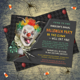 Halloween Creepy Clown Funny Adult Beängstigendes Einladung