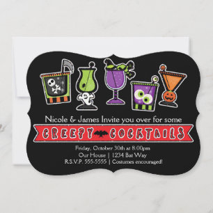 Halloween CREEPY COCKTAILS Party Einladungen