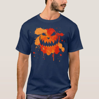 Halloween Creepy Evil Kürbislaterne lächelt Gesich T-Shirt