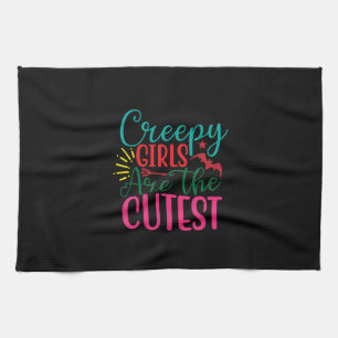 Halloween Creepy Girls Are The Cutest Birthday Geschirrtuch