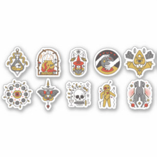 HALLOWEEN CREEPY HOLIDAY ELEMENTS SET AUFKLEBER