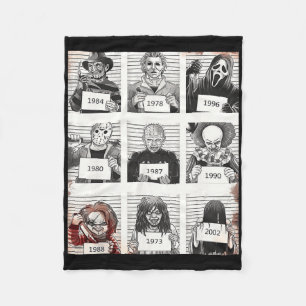 Halloween Creepy Legends Killer Mugshots Horror Fa Fleecedecke