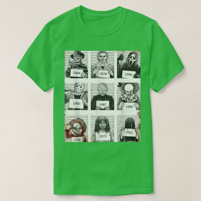 Halloween Creepy Legends Killer Mugshots Horror Fa T-Shirt (Design vorne)