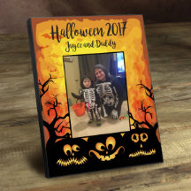 Halloween Creepy Pumkin Family Picture Frame