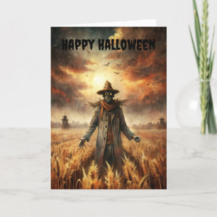 Halloween Creepy Scarecrow Feiertagskarte
