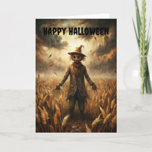 Halloween Creepy Scarecrow Feiertagskarte