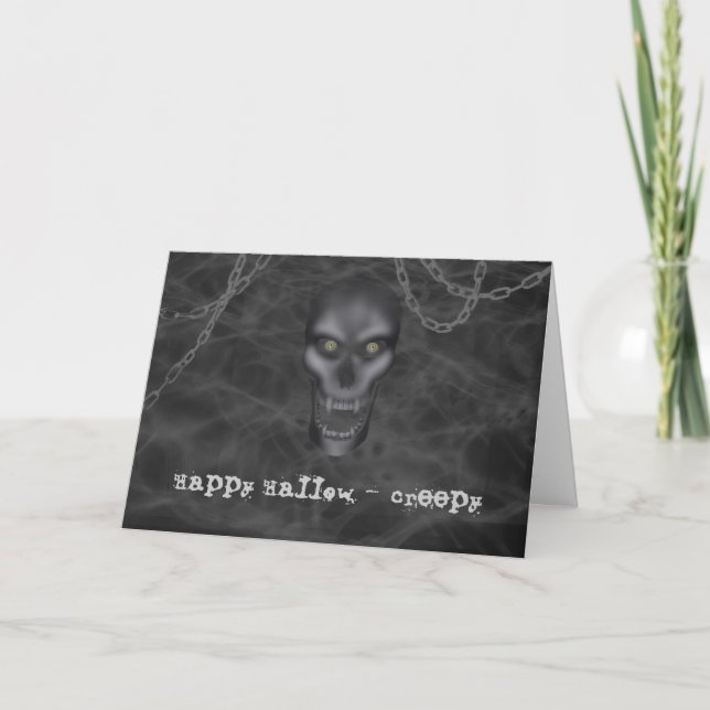 Halloween - Creepy Skull Postcard, Grüße Karte (Vorderseite)