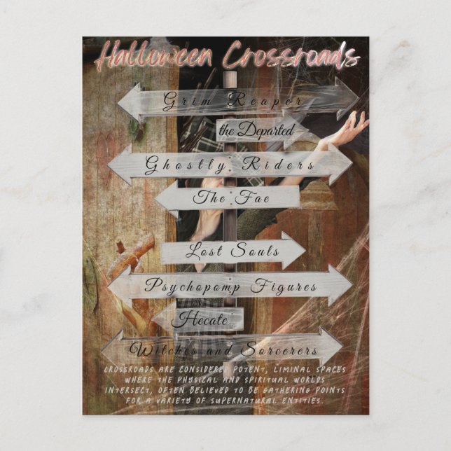 Halloween CrossRoads Postkarte (Vorderseite)