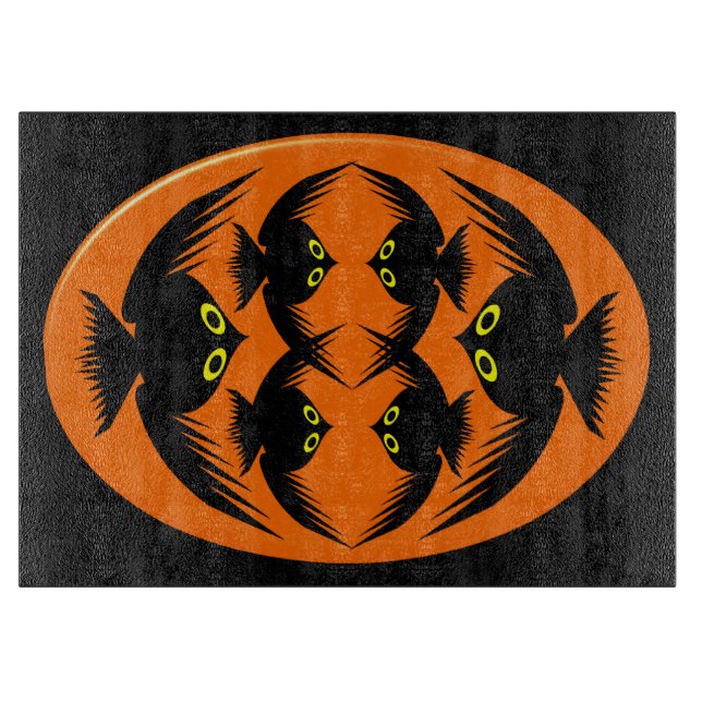 Halloween Crows Glass Cutting Board Schneidebrett (Vorderseite)