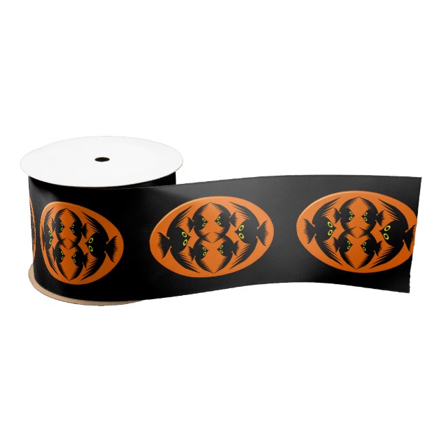 Halloween Crows Ribbon Satinband (Spule)