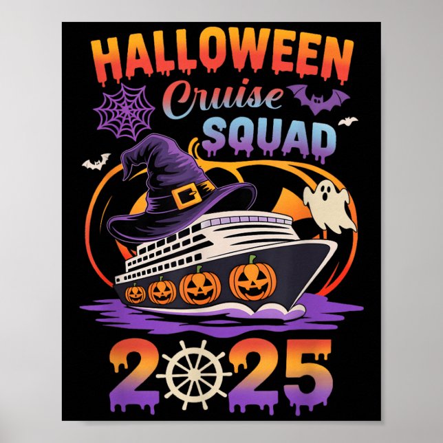 Halloween Cruise Squad 2025 Matching Cruising Crew Poster (Vorne)