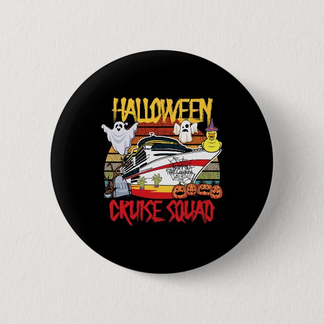 Halloween Cruise Squad Rubber Duck Hunting Ship Bo Button (Vorderseite)