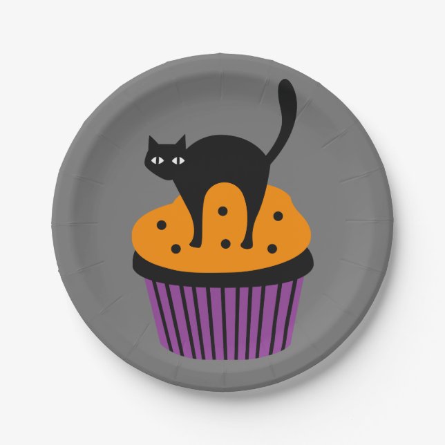 Halloween Cupcake Pappteller (Vorderseite)