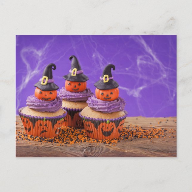 Halloween Cupcake Postkarte (Vorderseite)