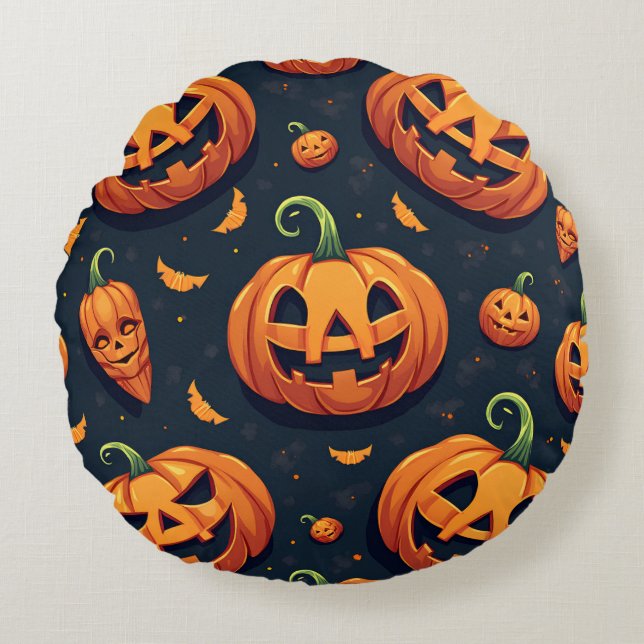 Halloween Cushion Rundes Kissen (Vorderseite)