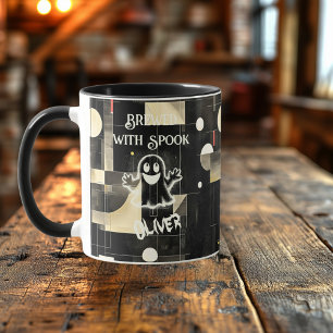 Halloween custom - Braut mit Spook Ghost Black Tasse