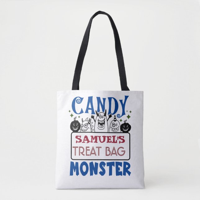 Halloween Custom Candy Monster Tote Bag Tasche (Vorderseite)