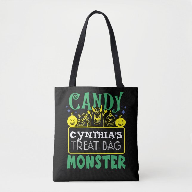 Halloween Custom Candy Monster Tote Bag Tasche (Vorderseite)