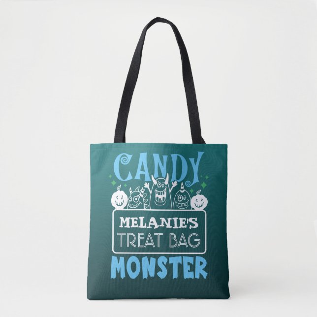 Halloween Custom Candy Monster Tote Bag Tasche (Vorderseite)