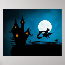 Halloween Custom Cool Whimsical Hexe Silhouette Poster