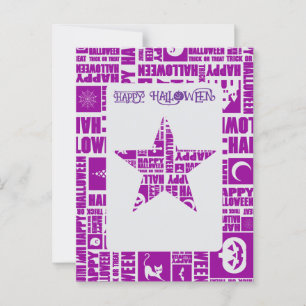 Halloween Custom Cool Whimsical Typografie Lila Postkarte